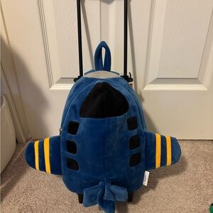Popatu Kids’ Blue Airplane Rolling Backpack